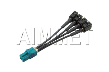 MFH 4-Port Female to 4× FAKRA Z Code Female Right Angle Cable Assembly – AIMMET 514376140014