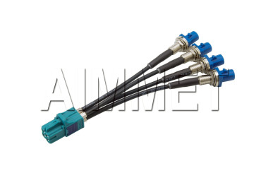 MFH 4-Port Female to 4× FAKRA Z Code Waterproof Bulkhead Cable Assembly – 172mm – AIMMET 513676140003